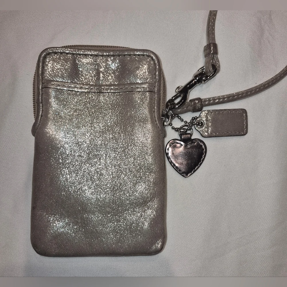 Y2K Coach Poppy Wristlet Phone Case - Gold Shimmer